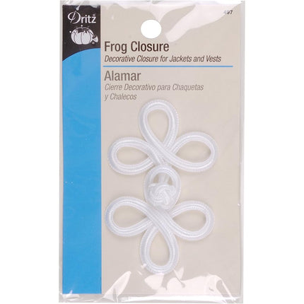 Dritz Frog Closure, 3 Loop, White, 7.62 cm