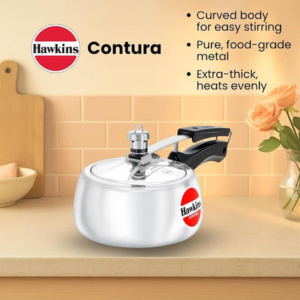 Hawkins Contura Pressure Cooker, 2 Litre Capacity