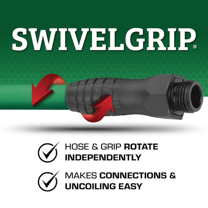 Flexzilla HFZC550GRS-E Garden Hose 5/8" 50' 3/4" - 11 1/2 GHT Forest Green SwivelGrip, 50