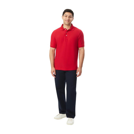 French Toast Boys' Short Sleeve Pique Polo Uniform Shirt, Red, 10-12