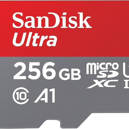 SANDISK Ultra microSD Card + Adapter 256GB, Up to 150MB/s Read Speeds
