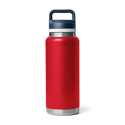 YETI Rambler 36 oz Bottle, Vacuum Insulated, Leakproof, Stainless Steel with Chug Cap, Rescue Red/White/Navy