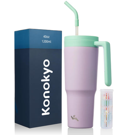 Konokyo Insulated Tumbler with Handle and Straw,40