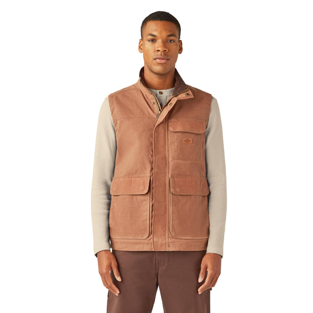 Dickies Men's Fully Waxed Canvas Vest, Acorn, Smal
