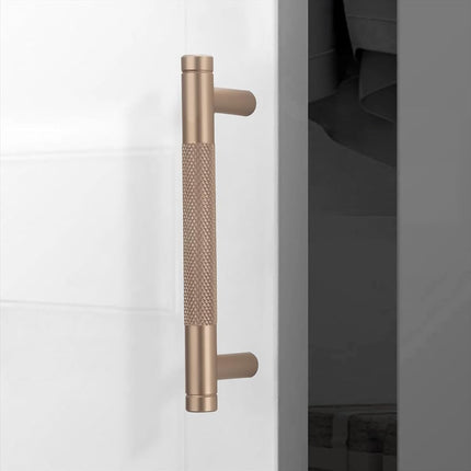 POVEFONK 10 Pack 3 inch(76mm) Champagne Copper Kitchen Cabinet Handles Knurled Cabinet Pulls Gold Drawer Pulls Kitchen Hardware