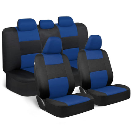 BDK PolyPro Car Seat Covers Full Set in Blue on Bl
