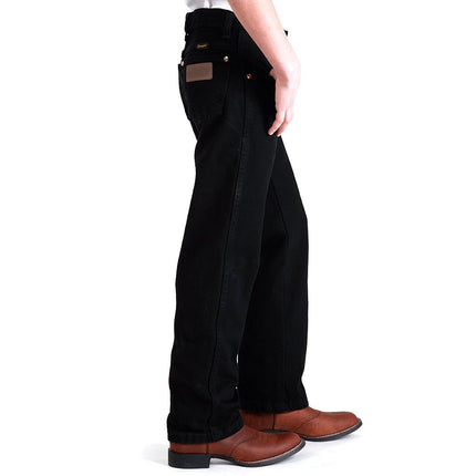 Wrangler Jean Original de Corte Vaquero 13MWZ para Hombre Joven, Negro Teñido, 14, Negro Teñido, 14