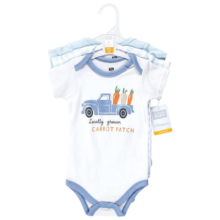 Hudson Baby Baby Cotton Bodysuits, Carrot Patch Truck, 3-6 Months
