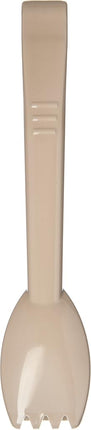 Carlisle FoodService Products Carly Plastic Salad Tong, Serving Utensils for Catering, Home, Restaurant, Parties, Buffet, 9.03 X 1.75 X 3 Inches, Beige, (Pack of 12)