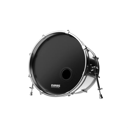 Evans REMAD Resonant Bass Drum Head, Adjustable Damping System with Foam Damping Ring, Black, 18 Inch
