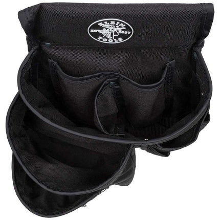 Klein Tools 5700 Tool Pouch, PowerLine Series Utility Pouch Fits Tool Belts up to 2.5-Inch, Strong Rivet Reinforced Stitching, 9-Pocket