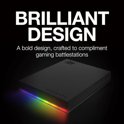 Seagate FireCuda Gaming Hard Drive 1TB, External Hard Drive HDD, USB 3/2, RGB LED lighting, Data Rescue Services (STKL1000400)