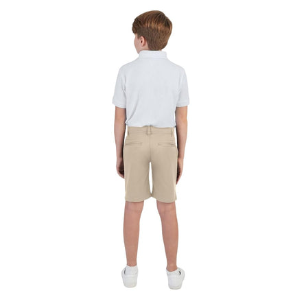 French Toast Boys' Short Sleeve Pique Polo, Black, Medium/10/12/ Husky