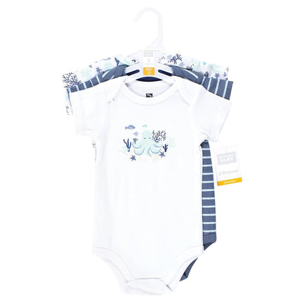 Hudson Baby Unisex Baby Cotton Bodysuits, Mint Octopus, 0-3 Months