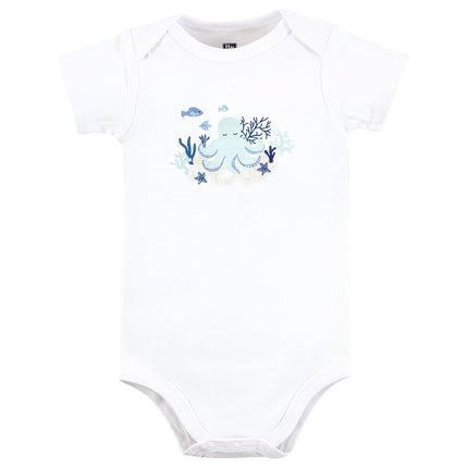 Hudson Baby Unisex Baby Cotton Bodysuits, Mint Octopus, 0-3 Months