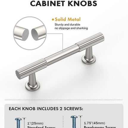 Coinkoly 10 Pack 5''(128mm) Brushed Satin Nickel Cabinet Pulls Kitchen Brushed Nickel Cabinet Handles for Cabinets Drawer Pulls Dresser Hardware for Cupboard CK0083