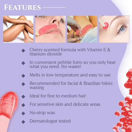 Cera Satin Smooth Wild Cherry Pebble con vitamina E para mujeres 35 oz