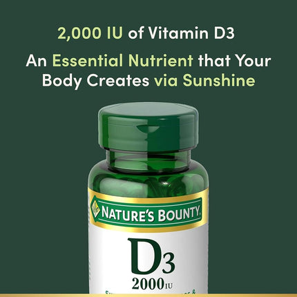 Nature's Bounty Vitamin D3 2000 IU Softgels 150 ea (Pack of 4)