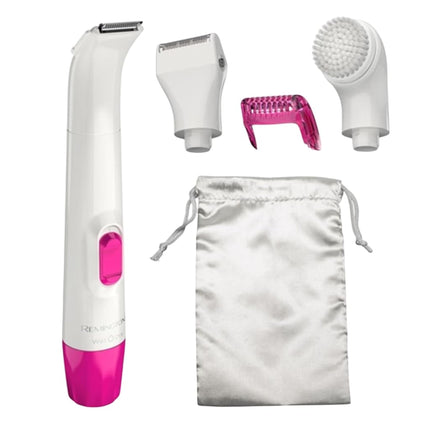 Remington Women's Body & Bikini Grooming Kit, Wet/Dry, Foil Shaver, Exfoliator, Rechargeable, Neutral