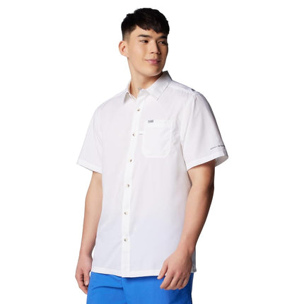 Columbia Men's Standard Slack Tide Camp Shirt, White, 3X Tall