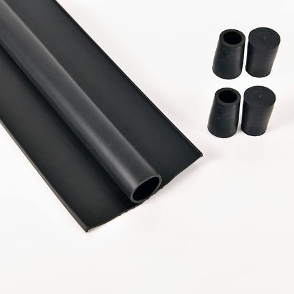 BOWSEN Sellos Inferiores para Puertas de Garaje, Impermeables, Burletes, Umbral, Amortiguación, Sellado, 2 Puertas, Goma EPDM de Alto Rendimiento, Junta de Resistencia Negra, Extremo en T de 1/4 Pulgada, 20 PIES de Largo