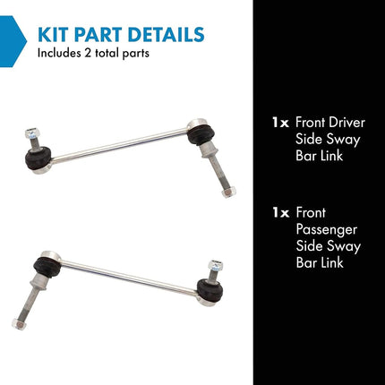 TRQ Front Sway Bar Stabilizer Link Set Compatible with 2007-2018 BMW X5 2008-2019 X6