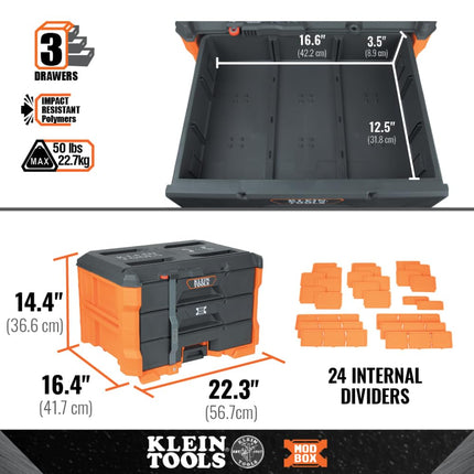 Caja de herramientas de tres cajones MODbox