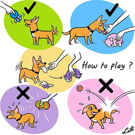 Chiwava 3PCS 2.7'' Squeak Latex Dog Toy Football Chew Fetch Throw Ball for Medium Dogs Interactive Play
