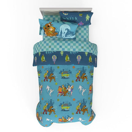 Franco Comforter and Sheet Set, Microfiber, Scooby Doo, 5 Piece Twin Size