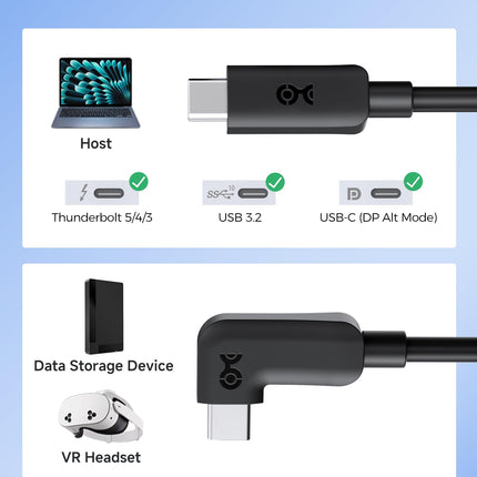 Câble USB C Actif Cable Matters de 5 m pour Casque Oculus Quest 2 et Disques Durs (Compatible avec la Fonctionnalité de Câble Oculus Link) en 5 Mètres / 16,4 Pieds - Non Compatible avec les Écrans ou les Stations d'Accueil
