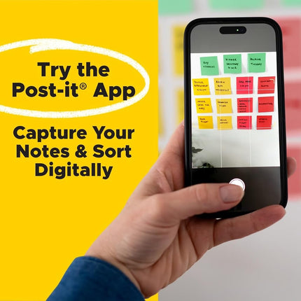 Post-it Super Sticky Notes 3x3 inch, 24 Pads/Pack, 70 Sheets/Pad, Workshop Kit, Red, Yellow, Green (654-24SSANSIOC)