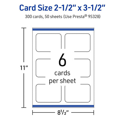 Avery Printable Rectangle Rounded Corner Business Cards, Sure Feed Technology, 2-1/2" x 3-1/2", Glossy White Cardstock, Print-To-The-Edge, Laser/Inkjet Printable, 300 Total