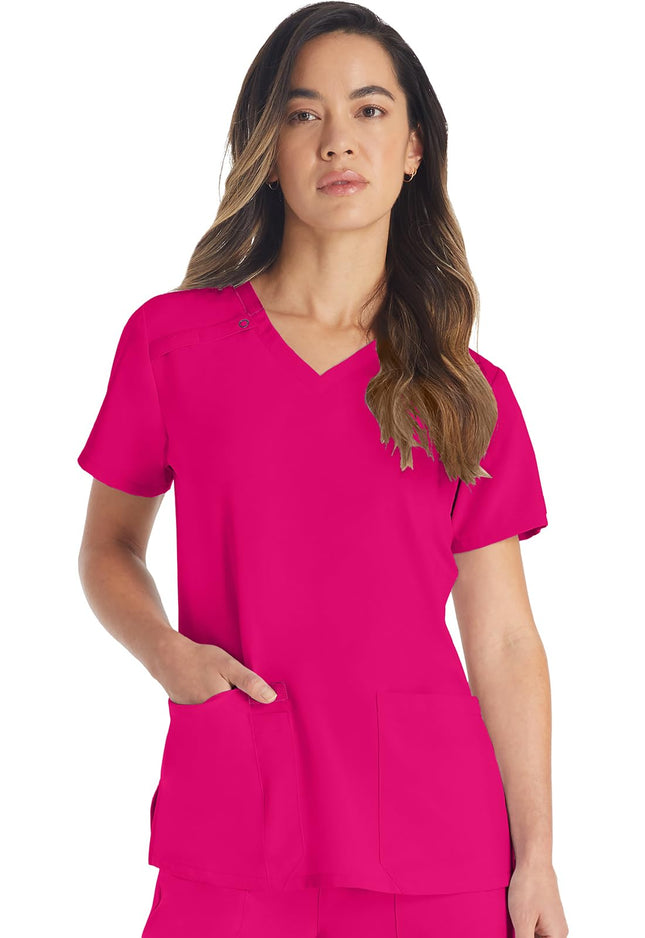 Dickies Women's Scrub Top V-Neck Top with 2 Pocket