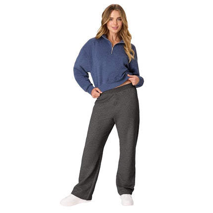 Hanes Women’s Sweatpants, ComfortSoft EcoSmart Open Leg Fleece Sweatpants, Slate Heather, XL
