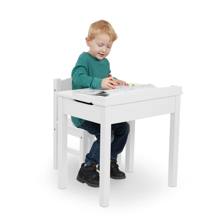 Bureau et chaise en bois à dessus relevable Melissa & Doug - Blanc