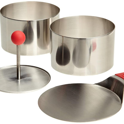 Ateco Round Food Molding Set, 3.5 by 2.1-Inches Hi