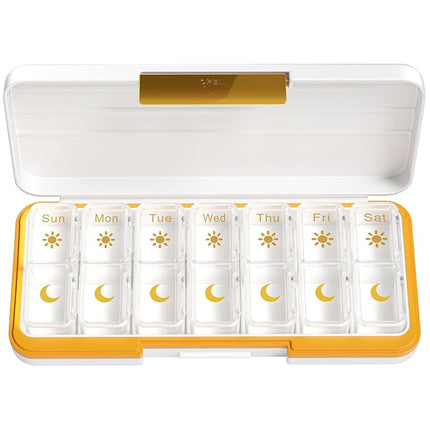Am Pm Pill Organizer 7 Day, Weekly Pill Box 2 Time