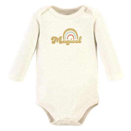 Hudson Baby Lot de 3 bodies à manches longues en coton pour bébé unisexe, motif « Magical Rainbow », 12-18 mois