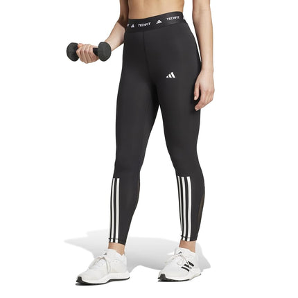 adidas Women's Techfit 3 Stripes 7/8 Leggings, Bla