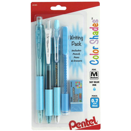 Pentel Color Shades Writing Pack - Pastel Sky Blue