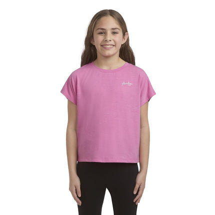 Hurley Girls Soft Knit Basic T-Shirt, Peony Pink, 3T
