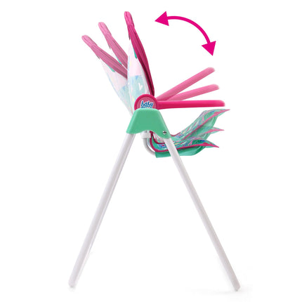 Baby Alive: Set de trona para muñecas - Verde, rosa, corazones - para muñecas de hasta 61 cm, 5 accesorios de alimentación a juego, asiento giratorio, plegable, juguete para niños de 3 años en adelante.