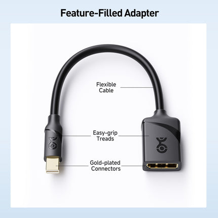 Cable Matters Paquete de 2 adaptadores Mini DisplayPort a DisplayPort en negro