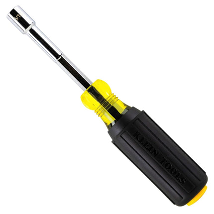 Klein Tools 654516MAG Heavy-Duty Hollow Shaft Nut Driver, Magnetic, Color-Coded 5/16-Inch Hex, Pass Through Design, 6-Point Socket, and Cushion-Grip Handle