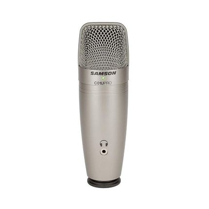 Samson C01U Pro - USB Studio Condenser Microphone with a Headphone Output for Zero-Latency Monitoring - Silver