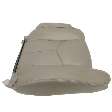 ECOTRIC Driver Seat Top Cover Synthetic Leather Compatible with 2003-2007 GMC Sierra & Chevrolet Silverado 1500/2500/3500 2006-2007 Chevrolet Avalanche - Medium Neutral Tan 522- Driver