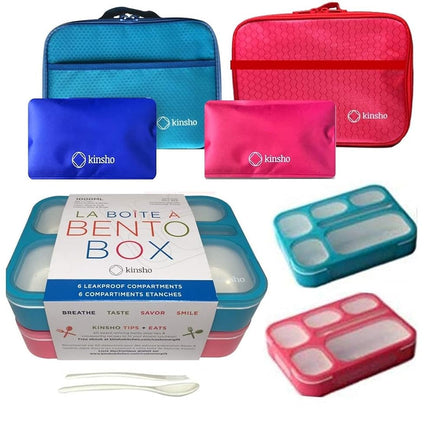 kinsho Bento Lunch Boxes in Bags for Kids | 2 Box 