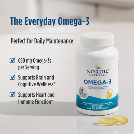 Nordic Naturals - Omega-3, Cognition, Heart Health, and Immune Support, 120 Soft Gels