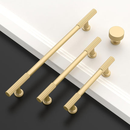 Asidrama 10 Pack 5 Inch(128mm) Brushed Gold Cabinet pulls Kitchen Cabinet Handles, Cabinet Pulls Kitchen Cabinet Hardware for Cupboard Drawer Pulls