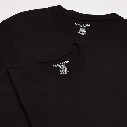 Nautica Men's Cotton Crew Neck 3-Pack T-Shirt Polo, Black New, XL (Pack of 3)
